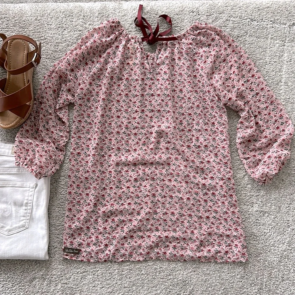 Matilda Jane Chelsea Pink Micro Floral Blouse - Picture 7 of 10